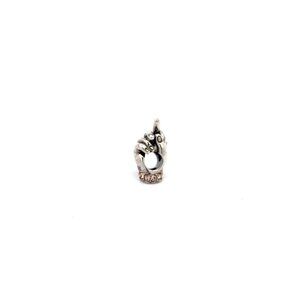 925 Sterling Silver Charm Bead Hands Oxidized For Charm Bracelet Necklace